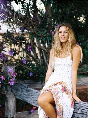 NEW Chasing Unicorns White Maxi Dress with Multicolor Paisley Border